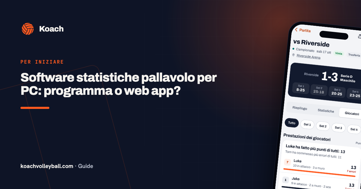 Software statistiche pallavolo per PC: programma o web app?