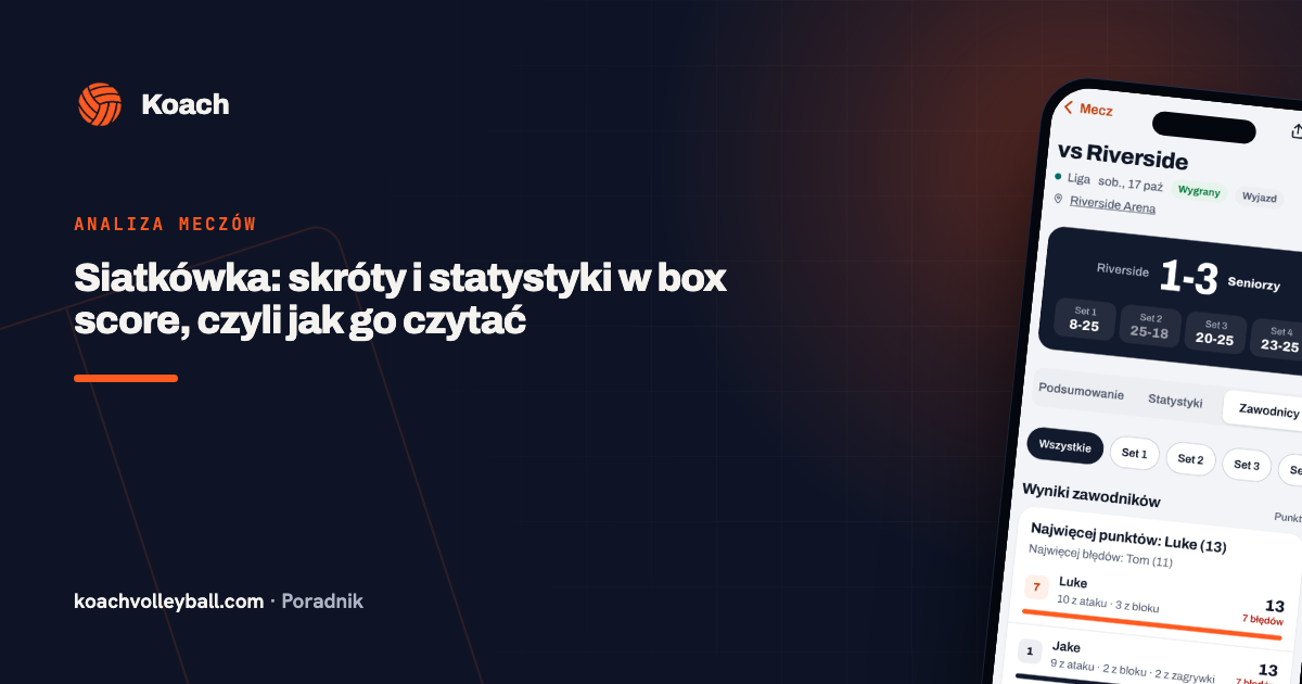 Siatkówka: skróty i statystyki w box score, czyli jak go czytać
