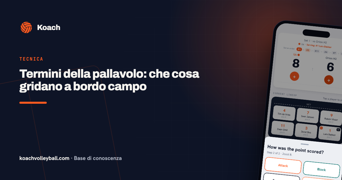 Termini della pallavolo: che cosa gridano a bordo campo