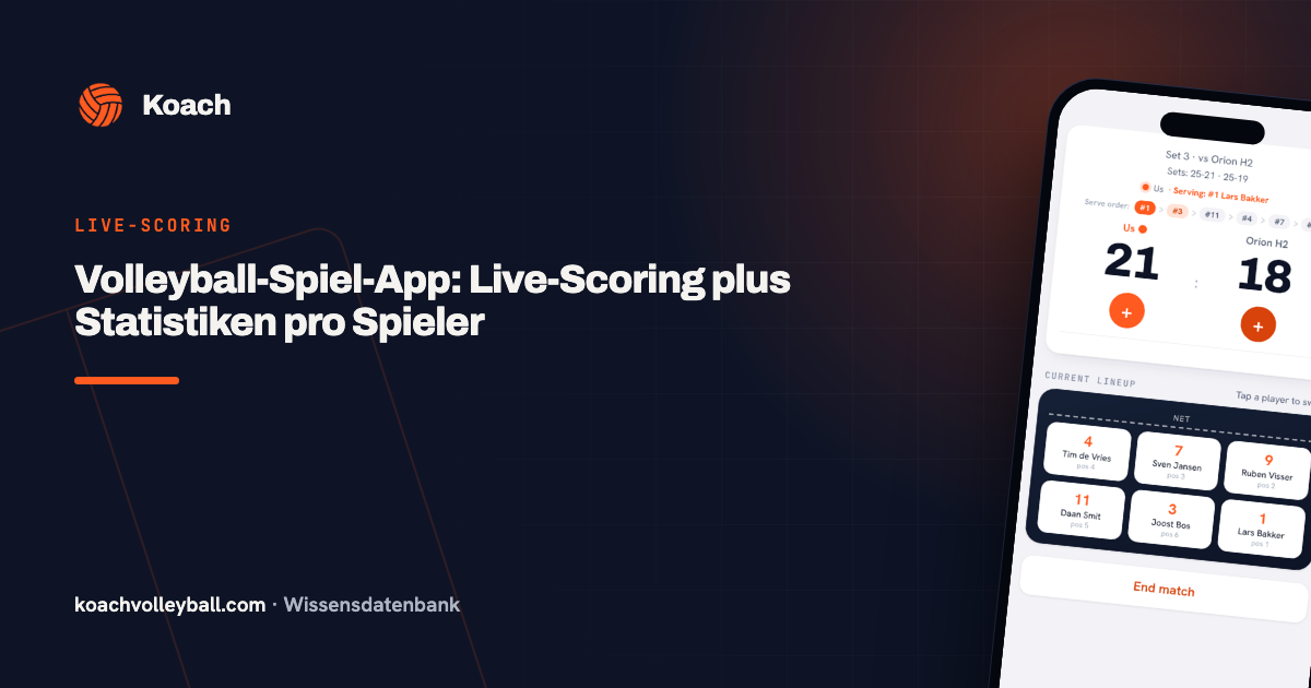 Live wedstrijdscherm in de Koach-app met de stand en huidige opstelling