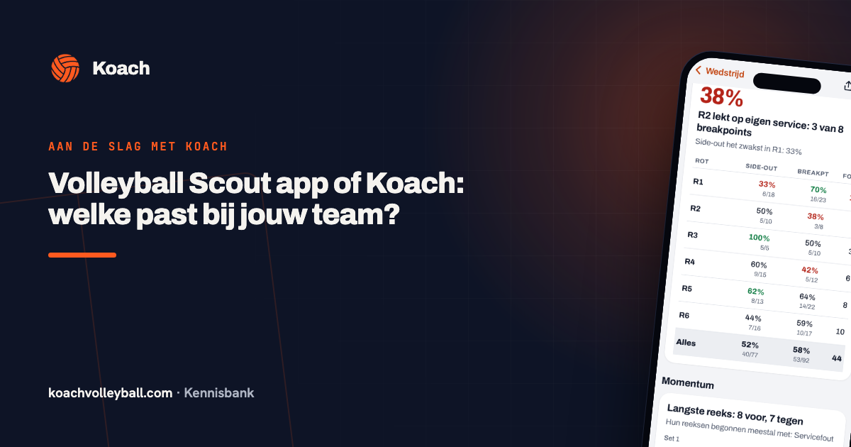 Volleyball Scout app of Koach: welke past bij jouw team?
