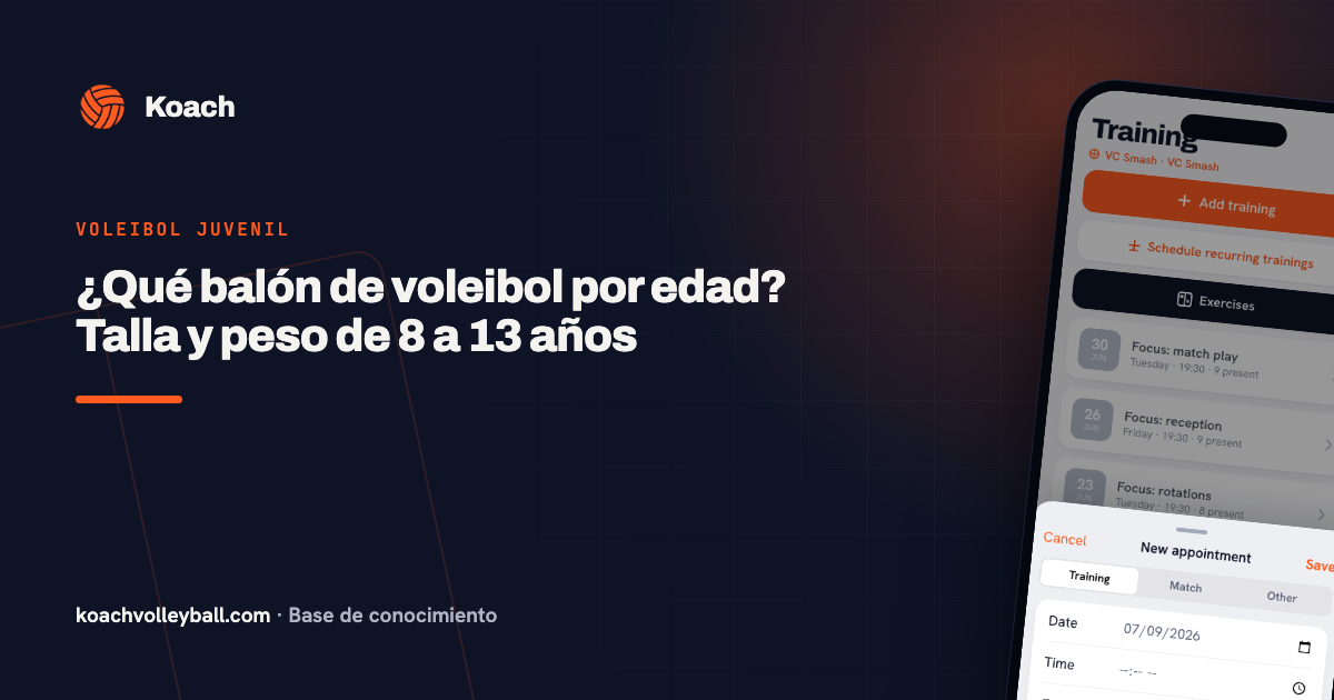 ¿Qué balón de voleibol por edad? Talla y peso de 8 a 13 años