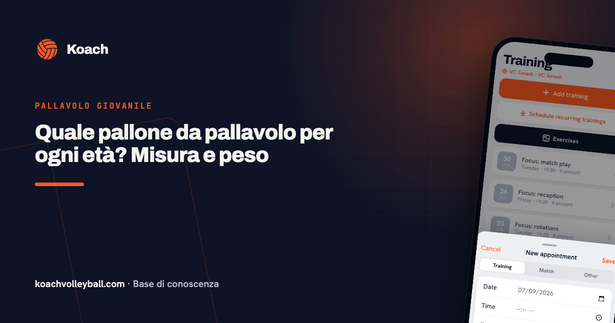 Quale pallone da pallavolo per ogni età? Misura e peso