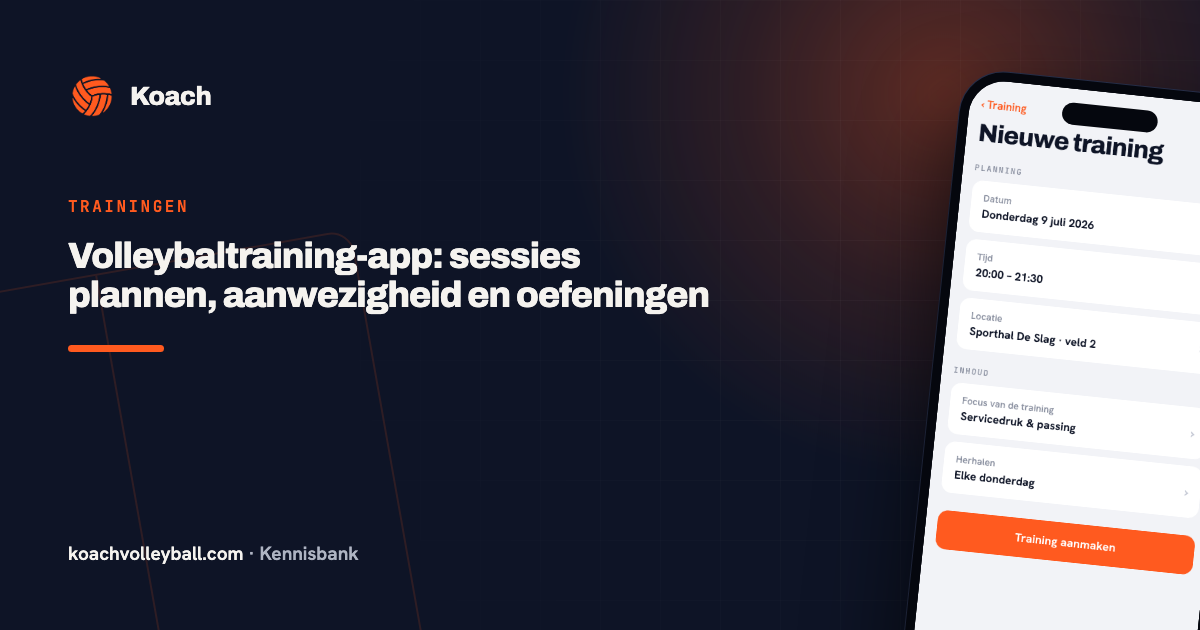 Nieuwe training plannen in de Koach-app met datum, focus en programma