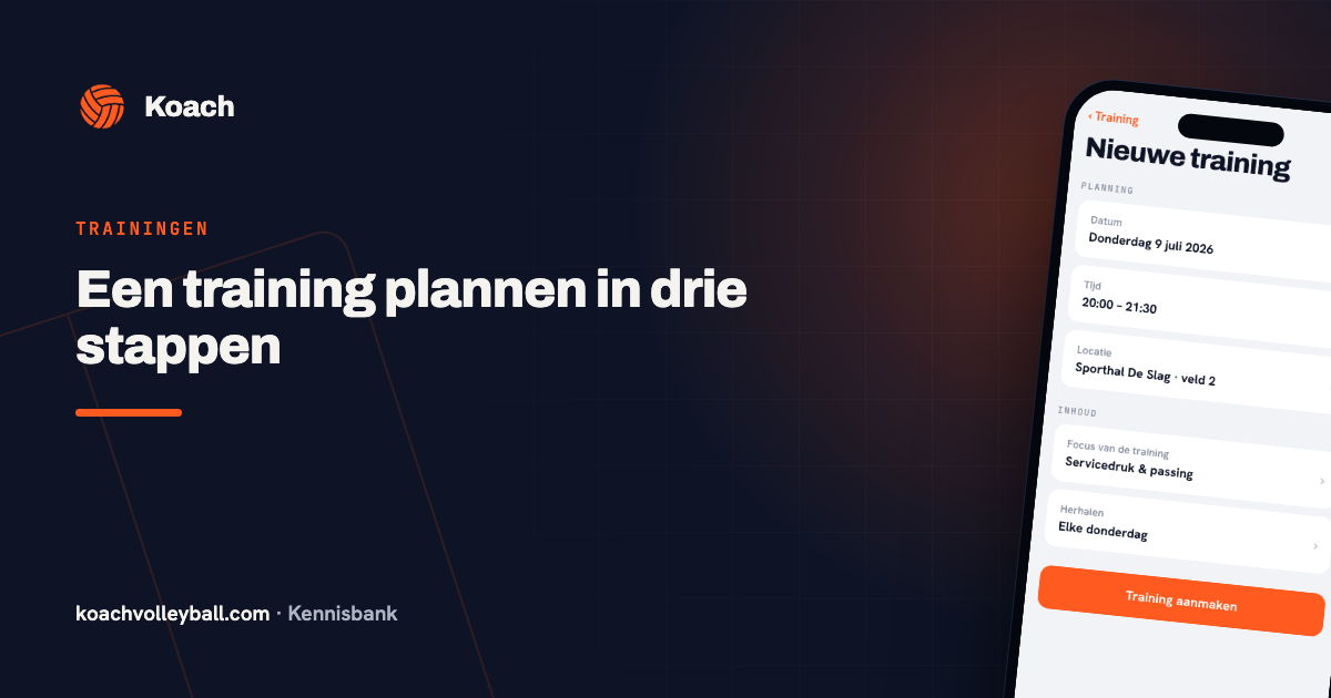 Nieuwe training plannen in de Koach-app met datum, tijd, locatie en focus