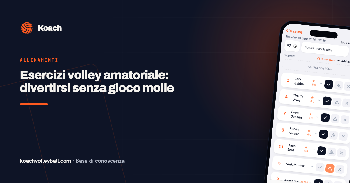 Esercizi volley amatoriale: divertirsi senza gioco molle