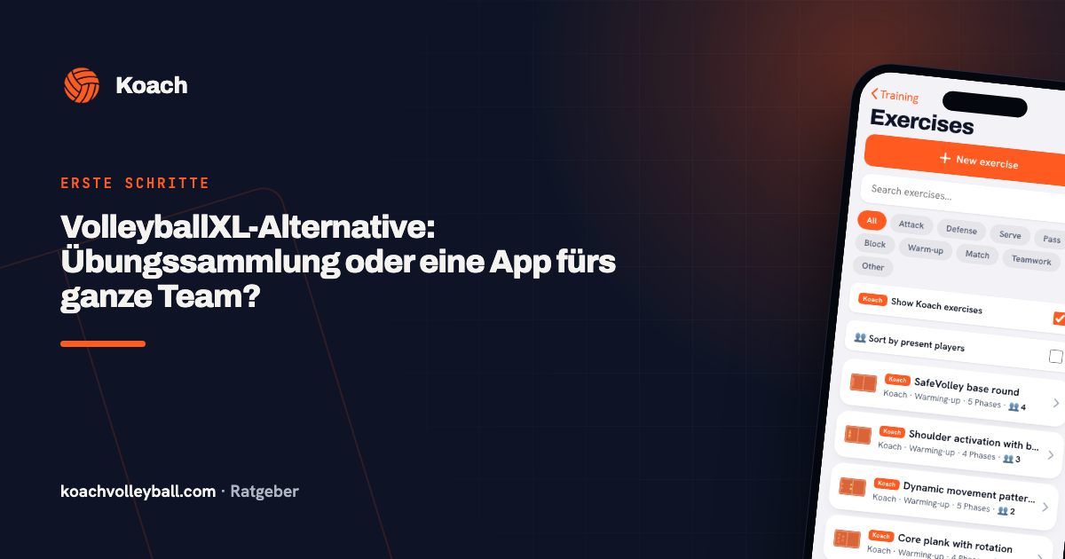 VolleyballXL-Alternative: Übungssammlung oder eine App fürs ganze Team?