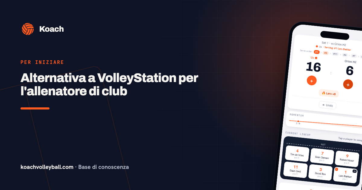 Alternativa a VolleyStation per l'allenatore di club