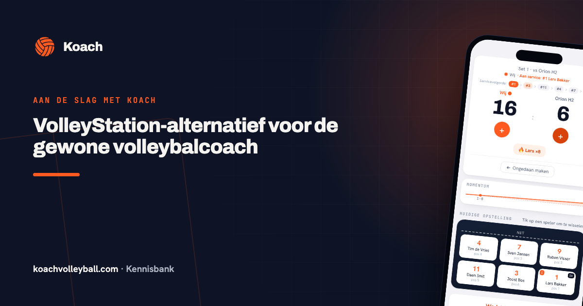 Live scoren in de Koach-app als lichter alternatief voor VolleyStation
