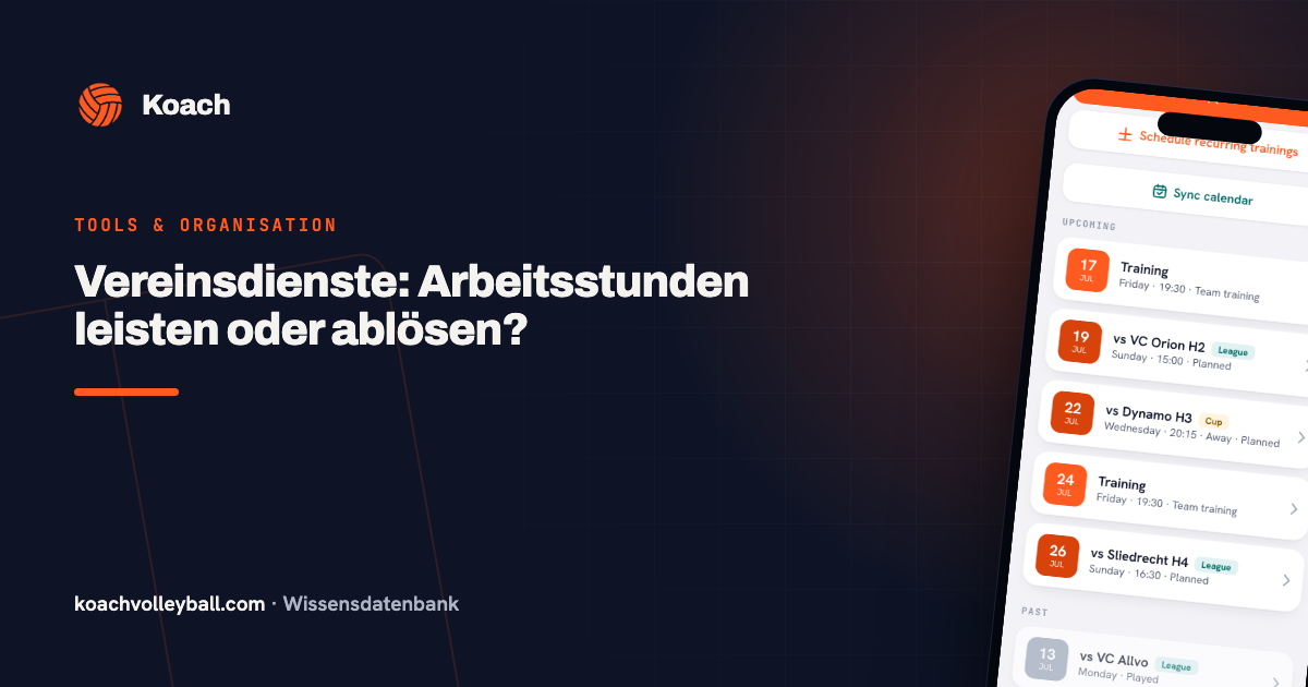 Vereinsdienste: Arbeitsstunden leisten oder ablösen?