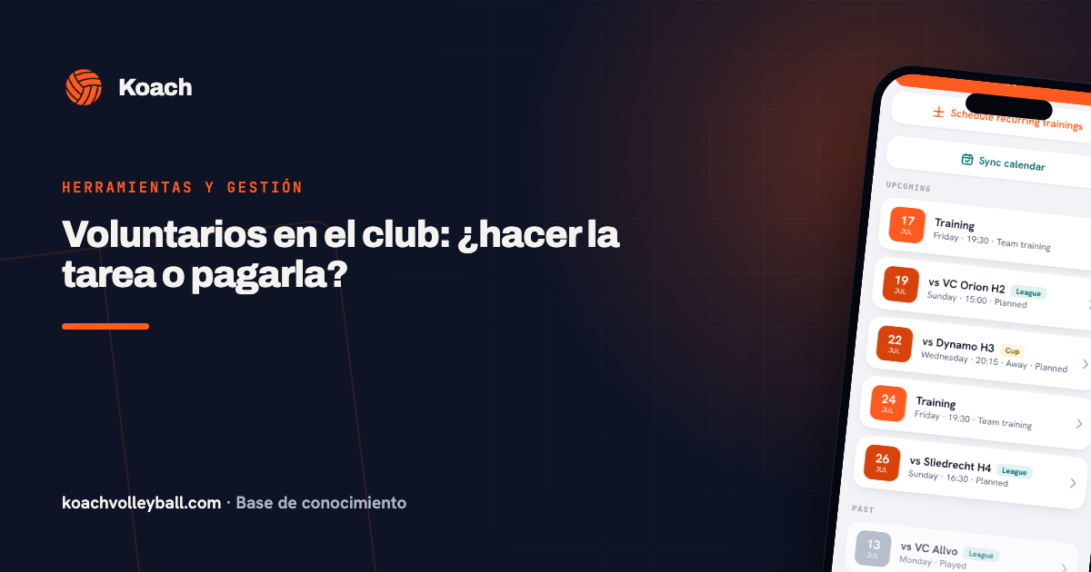 Voluntarios en el club: ¿hacer la tarea o pagarla?