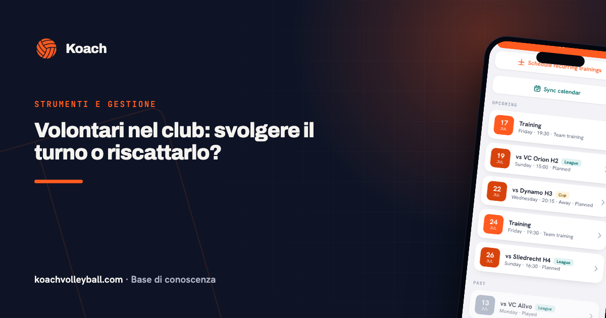 Volontari nel club: svolgere il turno o riscattarlo?