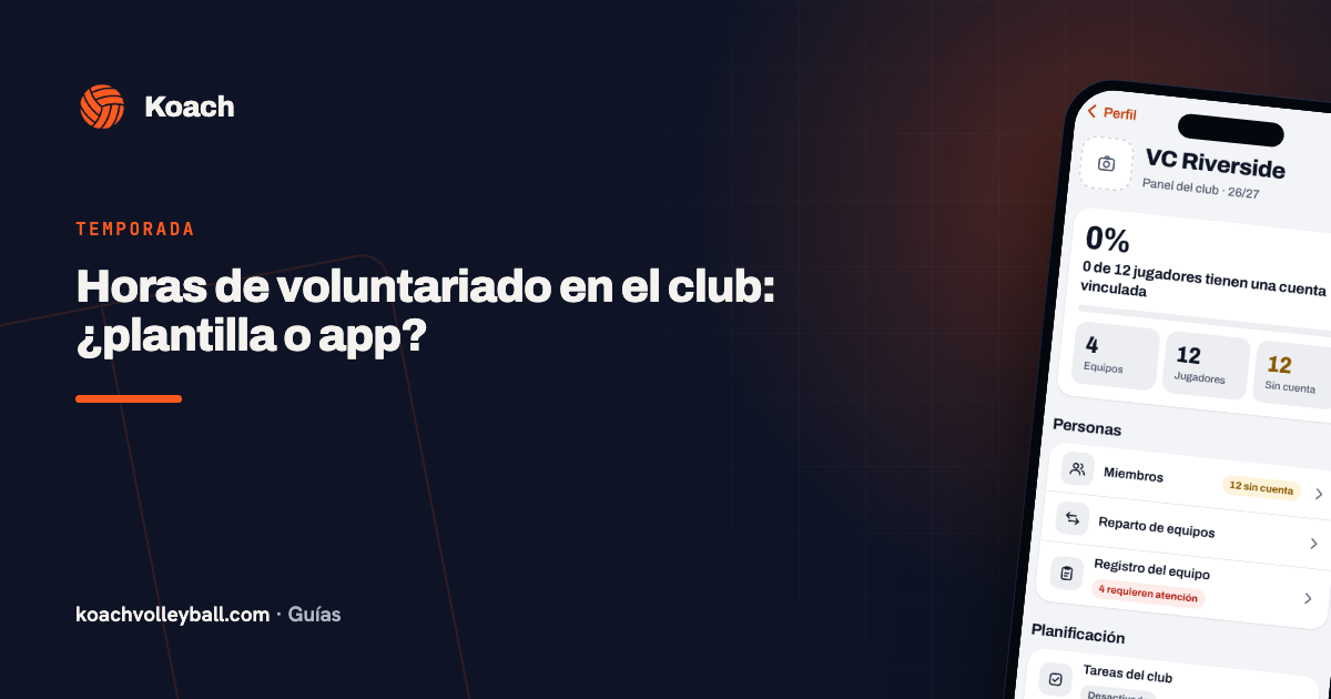 Horas de voluntariado en el club: ¿plantilla o app?