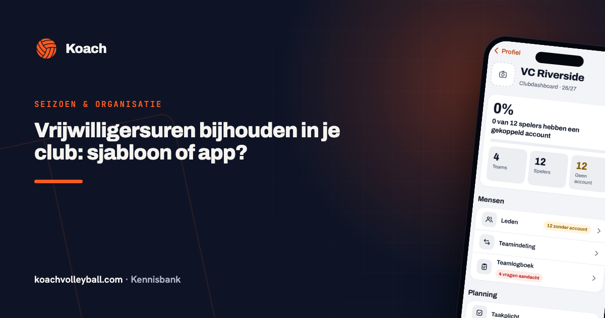 Vrijwilligersuren bijhouden in je club: sjabloon of app?