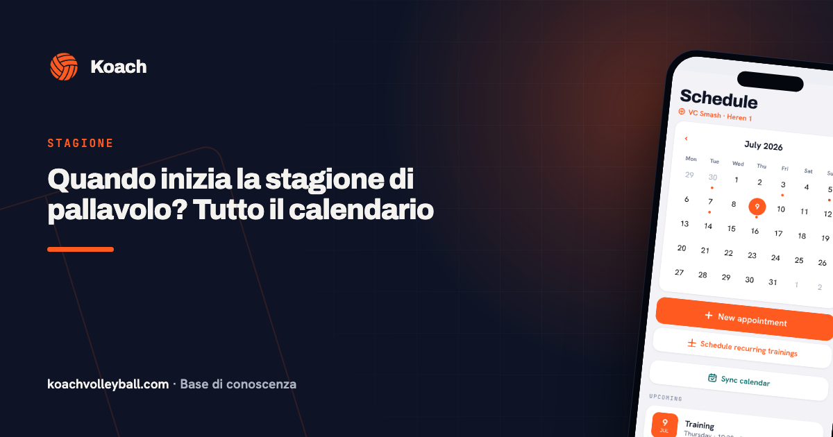 Quando inizia la stagione di pallavolo? Tutto il calendario