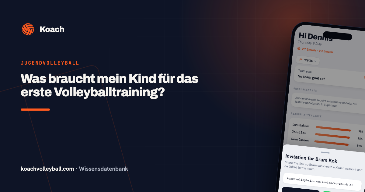 Was braucht mein Kind für das erste Volleyballtraining?
