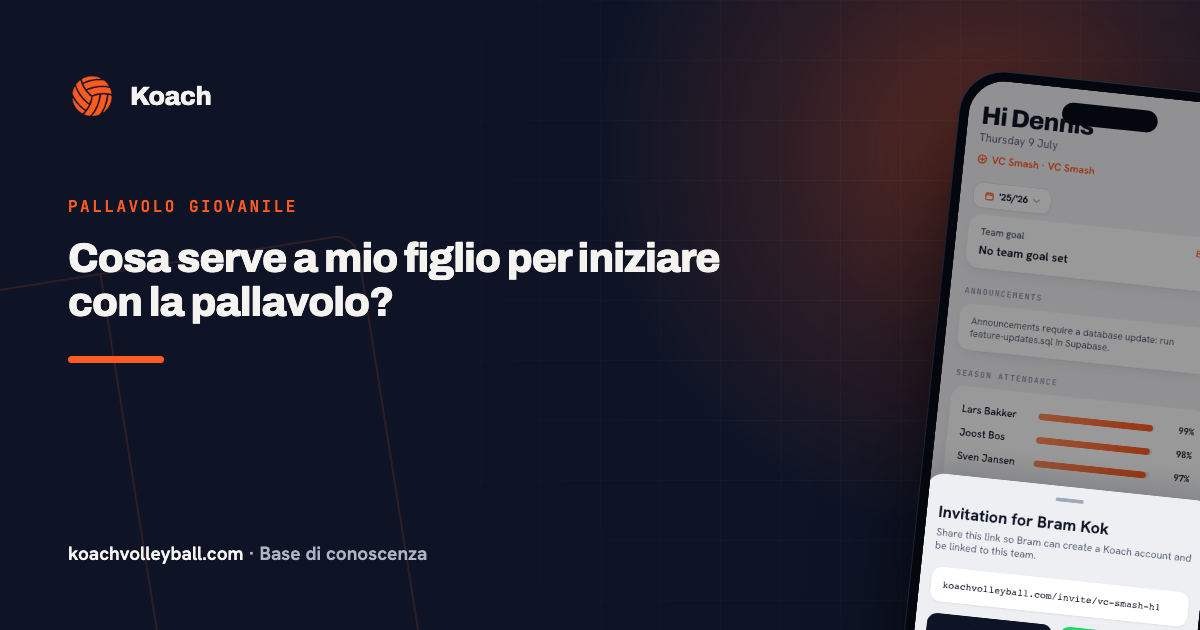 Cosa serve a mio figlio per iniziare con la pallavolo?