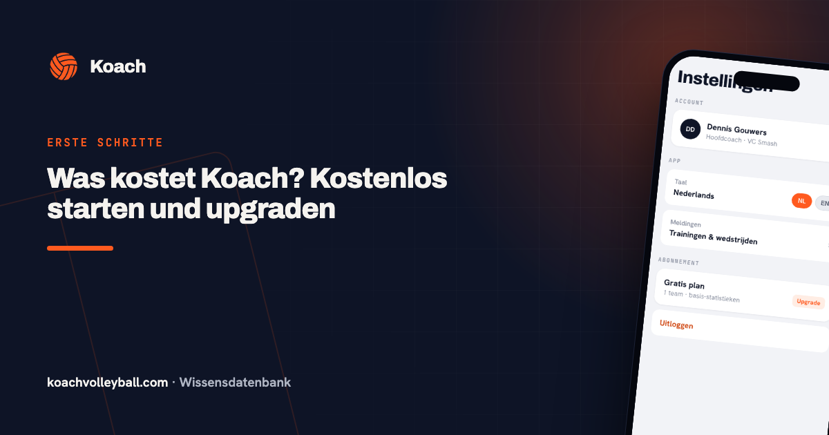 Abonnement-overzicht in de instellingen van de Koach-app