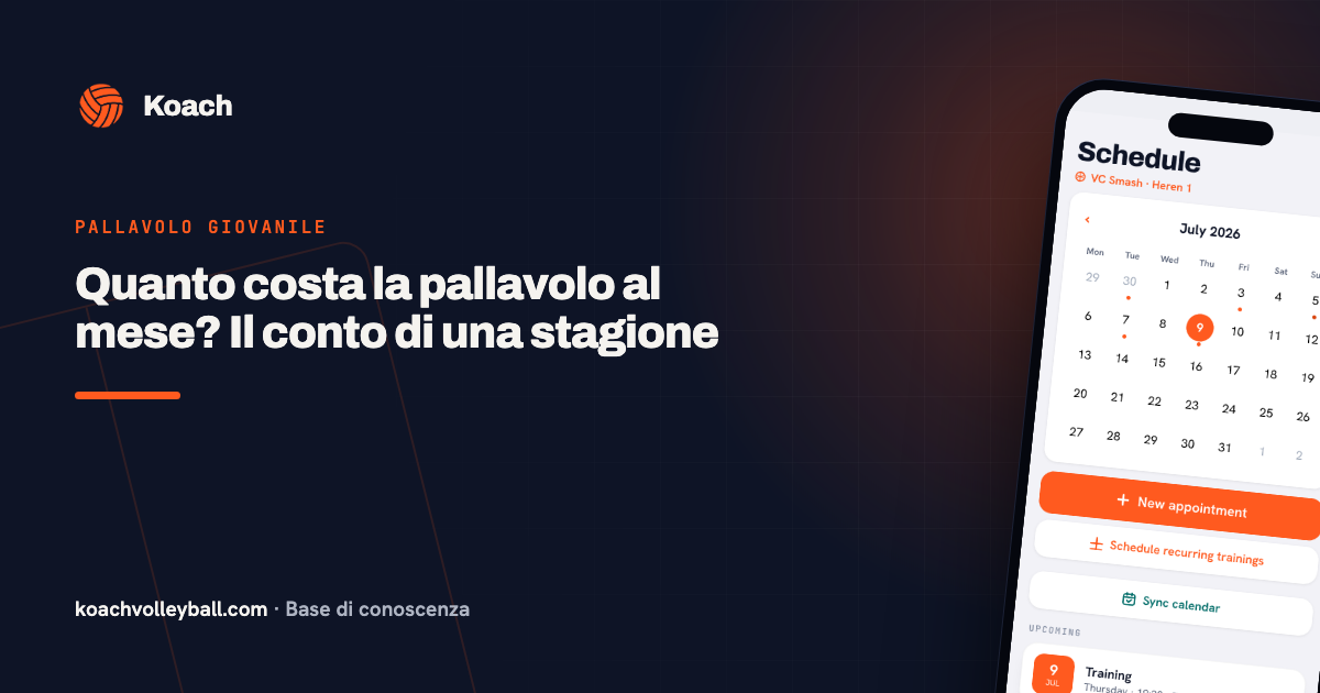 Quanto costa la pallavolo al mese? Il conto di una stagione