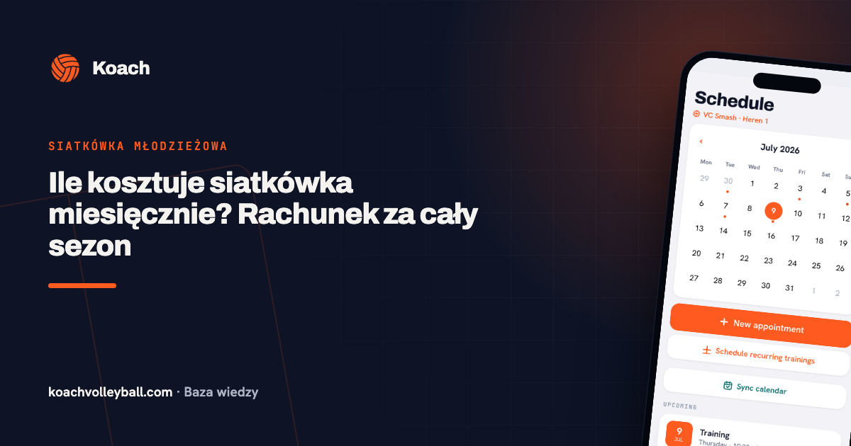 Ile kosztuje siatkówka miesięcznie? Rachunek za cały sezon