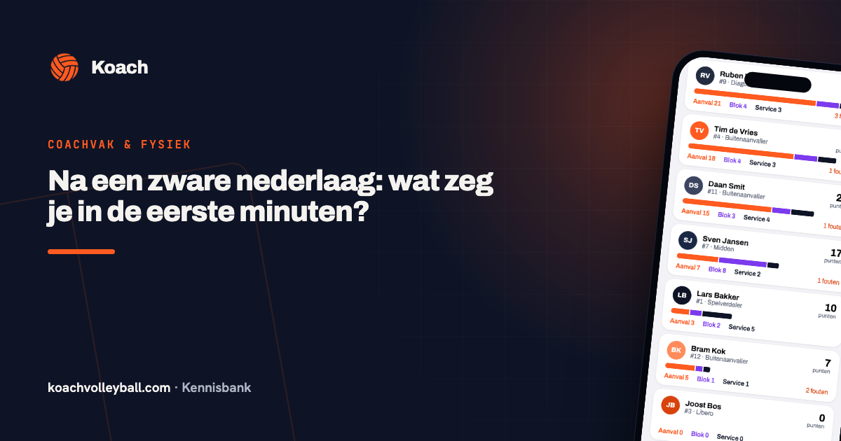 Wedstrijdrapport met de setstanden en de belangrijkste cijfers na afloop