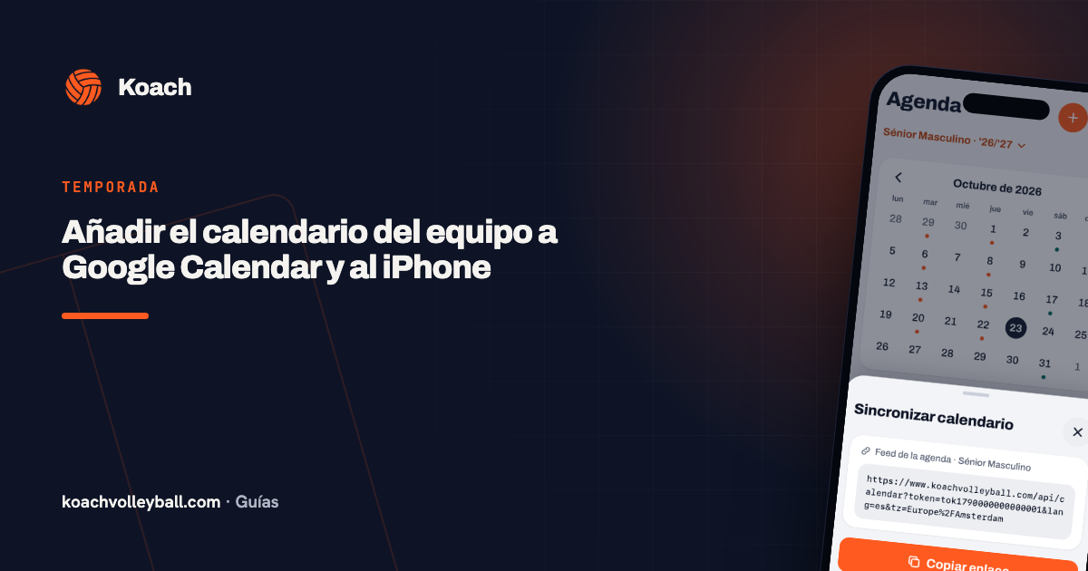 Añadir el calendario del equipo a Google Calendar y al iPhone