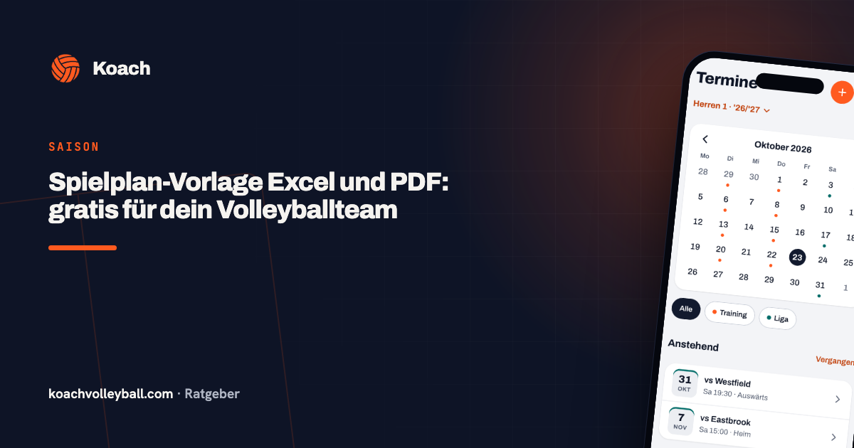 Spielplan-Vorlage Excel und PDF: gratis für dein Volleyballteam