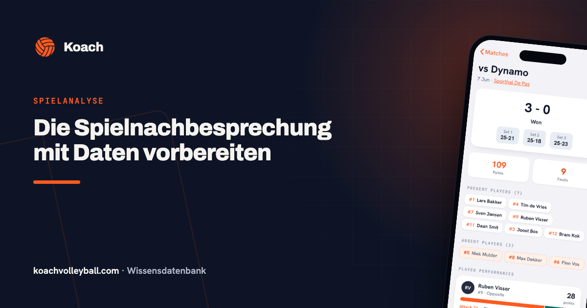 Wedstrijdrapport in de Koach-app als basis voor de nabespreking