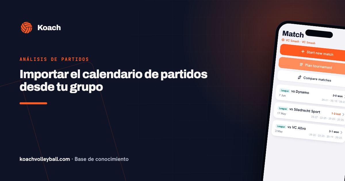 Importar el calendario de partidos desde tu grupo