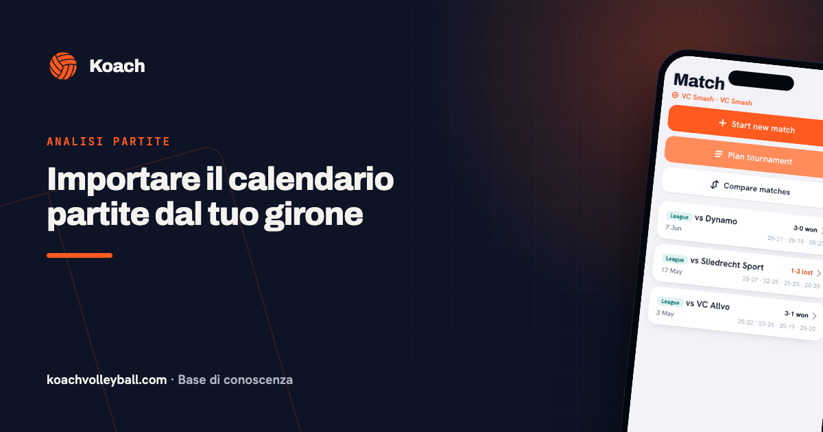 Importare il calendario partite dal tuo girone