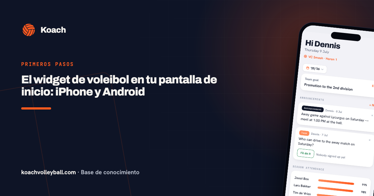 El widget de voleibol en tu pantalla de inicio: iPhone y Android