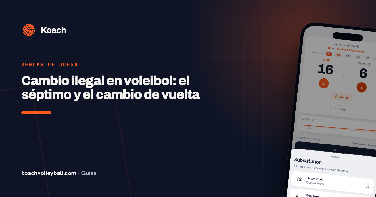 Cambio ilegal en voleibol: el séptimo y el cambio de vuelta