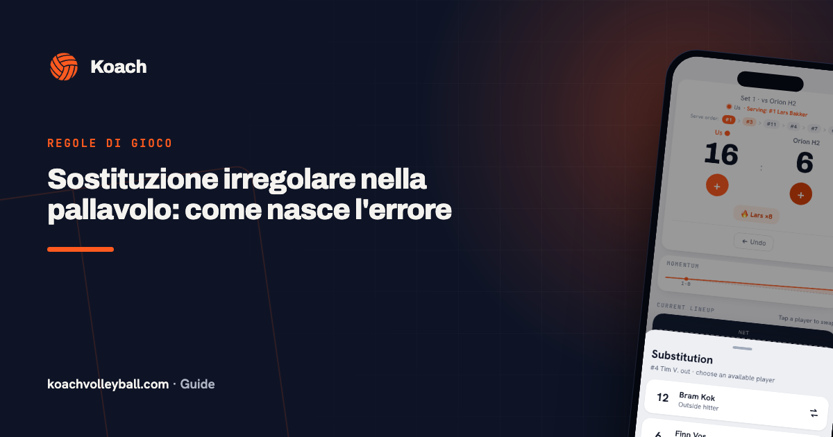 Sostituzione irregolare nella pallavolo: come nasce l'errore